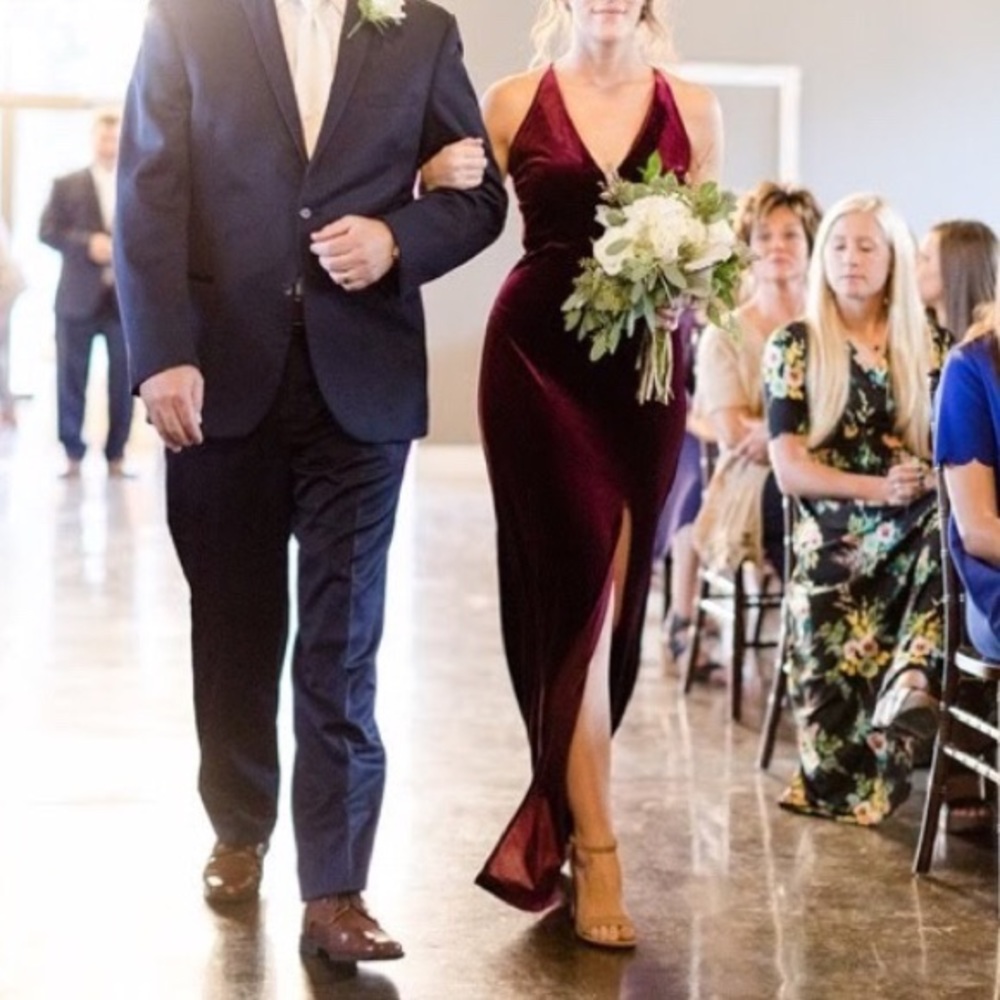 V-Neck Velvet Sheath Dress